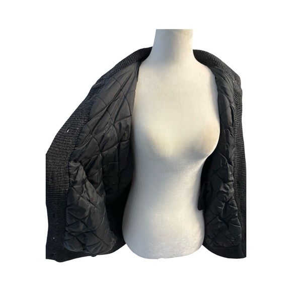 Society Ball Vintage Black and White Floral Cardigan Jacket One Size Pit 22 L 25 - Picture 10 of 15